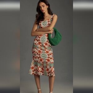 Anthropologie Cecile Orange Dress
